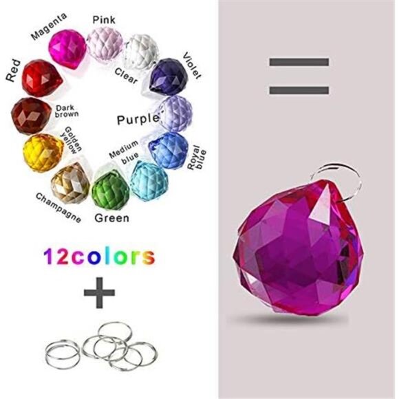 Crystalsuncatcher 30mm Vintage Feng Shui Faceted Decorating Crystal Ball Prism - Picture 6 of 7